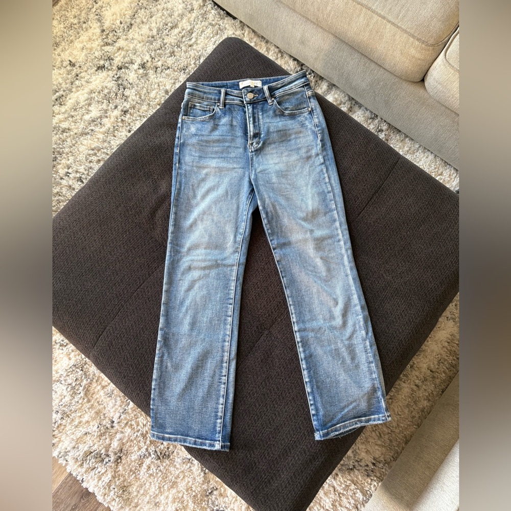 Kelli Risen High Rise Cropped Straight Jeans
